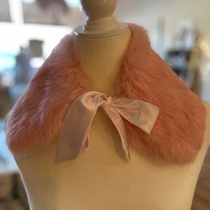 Pink Rabbit Fur Anne Klein Stole or Collar (One size fits all)